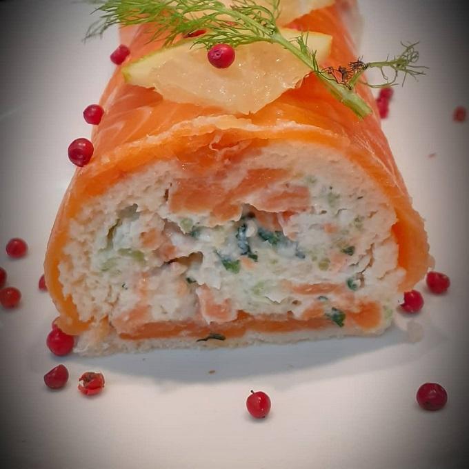 préparer repas fete végétarien bûche entére saumon  ronarch diététicienne